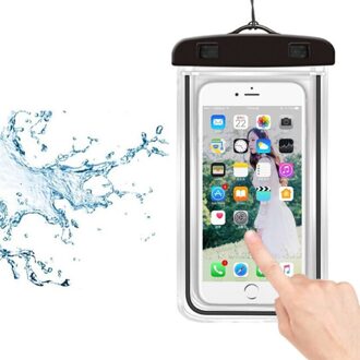 Ipx8 Full View Waterdichte Case Regenwoud Desert Sneeuw Transparante Dry Bag Seaside Zwemmen Pouch Mobiele Telefoon Covers zwart