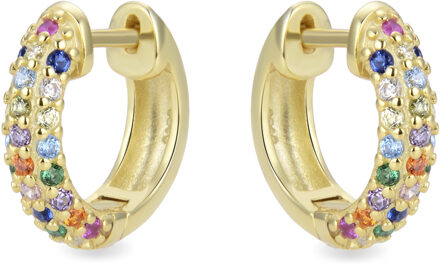 Iralda 925 Sterling Zilveren Oorbellen Veelkleurig