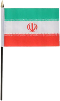 Iran - mini vlaggetje van 10 x 15 cm op stokje - Landen vlag - H27 cm Multi