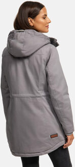 Ireliaa Dames Parka – Windafstotende winterjas met teddyvoering en capuchon - Grijs - maat
