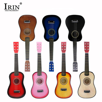 IRIN 21" 6 String Acoustic Guitar For Beginners Practice Children Basswood Small Guitar Ukelele With Guitar Accessories Set