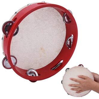 Irin 8 "Red Musical Tamboerijn Tamborine Drum Ronde Percussie Ktv Party Baby Vroege Onderwijs Speelgoed Een Goede Helper voor Moeder