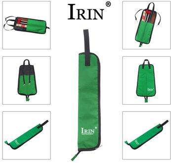Irin Drumstick Opbergtas Met Strap Oxford Doek Gig Bag Voor Waterdichte Drum Stok Gig Bag Percussie Instrumenten Accessoires groen