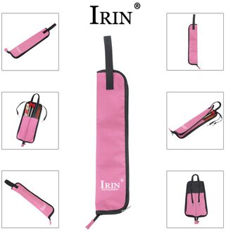 Irin Drumstick Opbergtas Met Strap Oxford Doek Gig Bag Voor Waterdichte Drum Stok Gig Bag Percussie Instrumenten Accessoires roze