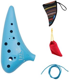 IRIN12 Gat C Tone Ocarina + Nationale Stijl Pakket + Strap + Kleur Tas Groen blauw