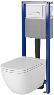Iris Inbouwtoilet Set Met Randloze Toiletpot - Wit