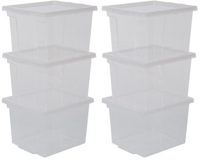 IRIS Storage Box Opbergbox - 10 Liter - Transparant - Set Van 6