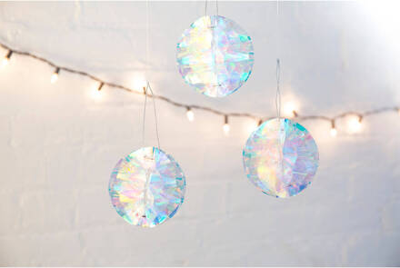 Iriserende feestversiering (set van 6) - Groot