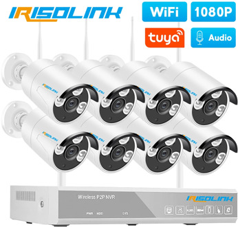 Irisolink 8CH Tuya Camera Wireless System 2MP NVR wifi IR-CUT Outdoor AI IP CCTV Camera Security System Video Surveillance Kit