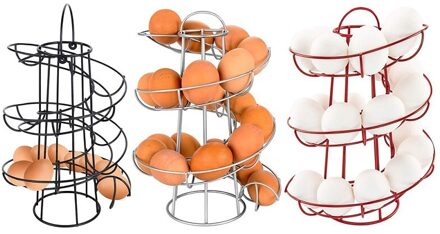 Iron Art Ei Opbergrek Spiraal Dispenser Mand Restaurant Ei Display Stand Ruimte Tot 24 Huishouden Keuken Organisatie willekeurig