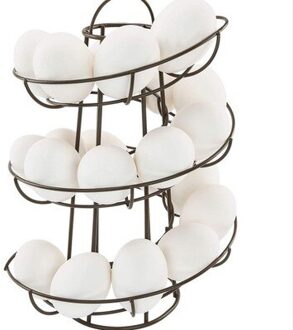 Iron Art Ei Opbergrek Spiraal Dispenser Mand Restaurant Ei Display Stand Ruimte Tot 24 Huishouden Keuken Organisatie zwart