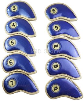 Iron Cover Golfclub Headcovers 10 Stks/set Pu Leer Waterdicht En Duurzaam blauw