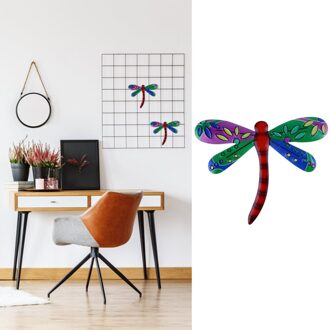 Iron Dragonfly Opknoping Hanger Muur Art Decor Muur Decoratie Thuis Ornament groen