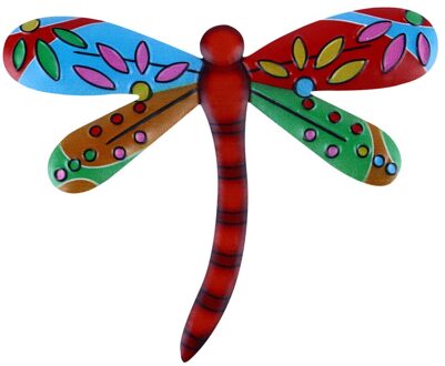 Iron Dragonfly Opknoping Hanger Muur Art Decor Muur Decoratie Thuis Ornament rood