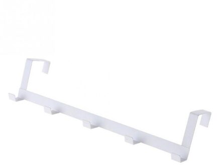 Iron Duurzaam Deur 5 Haken Woonkamer Muur Hanger Hoed Keuken Opslag Zelf Lager Zwart Wit Kleur Lager Ongeveer 5kg Badkamer 02 wit