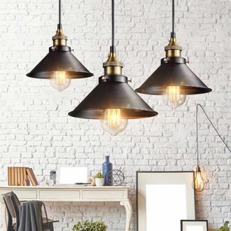 Iron Industrial Pendant Light Edison Vintage Loft Pendant Lamp Restaurant Cafe Bar Indoor Lighting Fixture 22cm/26cm/30cm/36cm