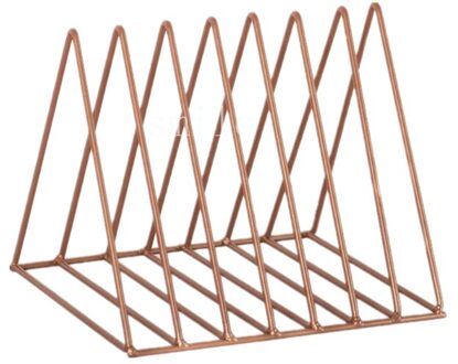 Iron Lp Record Rack Driehoek Boek Magzine Houder Bureau Record Organizer bruin S