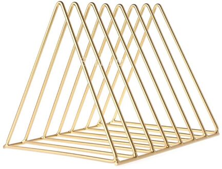 Iron Lp Record Rack Driehoek Boek Magzine Houder Bureau Record Organizer goud S