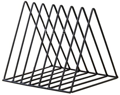 Iron Lp Record Rack Driehoek Boek Magzine Houder Bureau Record Organizer zwart S