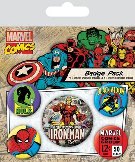 Iron Man Buttons Marvel Badge Pack