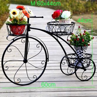 Iron Plant Plank Bloem Rack Nordic Metalen Vloer Plank Multi-layer Fiets Metalen Rekken Planten Stand Outdoor Metalen Tuin decors zwart M