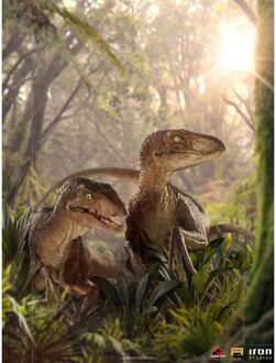 Iron Studios Just The Two Raptors Deluxe Jurassic Park Art Scale 1/10 Collectible Statue (20cm)
