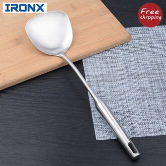 IRONX Keukengerei Tool 304 Rvs-Aziatische Turner Spatel/Wok Schop met Ergonomische Lange Handvat