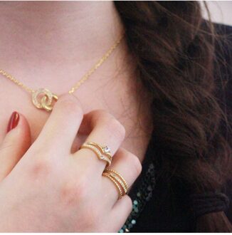 Irving Ring - Oostenrijks Kristal Wit & Goud