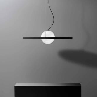 Irving Silence LED hanglamp, geluidsdempend zwart mat, wit gesatineerd