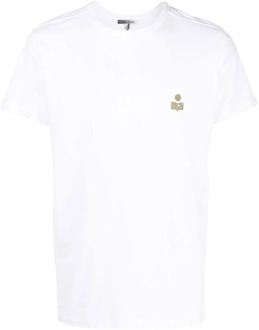 Isabel Marant Biologisch Katoenen Logo Print T-Shirt Isabel Marant , White , Heren - L,M,S,Xs