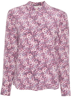 Isabel Marant Bloemenprint Overhemd met Opstaande Kraag Isabel Marant , Purple , Dames - M,Xs