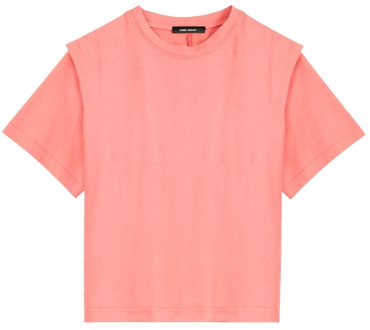 Isabel Marant Etoil Zelitos katoen T-shirt Isabel Marant Étoile , Pink , Dames - S