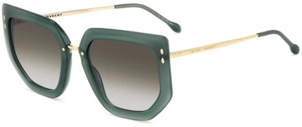 Isabel Marant Goudgroene zonnebril met groene getinte lenzen Isabel Marant , Yellow , Dames - 55 MM
