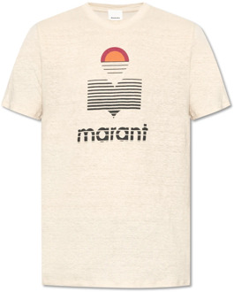 Isabel Marant Karman linnen T-shirt Isabel Marant , Beige , Heren - Xl,M,S