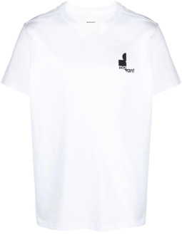 Isabel Marant Logo Print Crew Neck T-shirt Isabel Marant , White , Heren - M,S