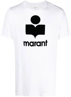 Isabel Marant Logo Wit Linnen T-shirt Isabel Marant , White , Heren - L,M