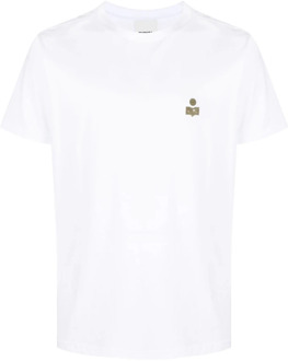 Isabel Marant Wit Logo Crew Neck T-Shirt Isabel Marant , White , Heren - M,S