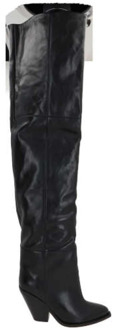 Isabel Marant Zwarte Leren Overknee Laarzen Isabel Marant , Black , Dames - 37 EU