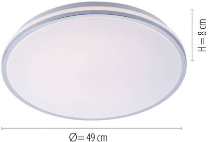 Isabell LED plafondlamp, Ø 49 cm chroom, wit
