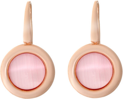'Isabella' Dames 925 Sterling Zilveren Hangoorbellen - Roze ZO-7197/PI Rosé