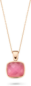 'Isabella' Dames 925 Sterling Zilveren Ketting met Hanger - Roze ZH-7198/PI Rosé