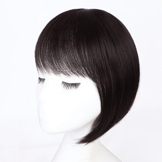 Isaic Licht Bruin Synthetisch Haar Fringe Clip Pony Clip In Hair Extension 3D Natuurlijke Franch Pony Hoge Temperatuur Fiber 4