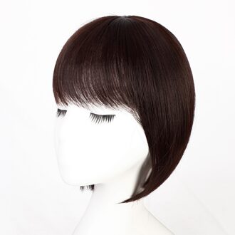 Isaic Licht Bruin Synthetisch Haar Fringe Clip Pony Clip In Hair Extension 3D Natuurlijke Franch Pony Hoge Temperatuur Fiber donker bruin