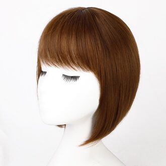 Isaic Licht Bruin Synthetisch Haar Fringe Clip Pony Clip In Hair Extension 3D Natuurlijke Franch Pony Hoge Temperatuur Fiber