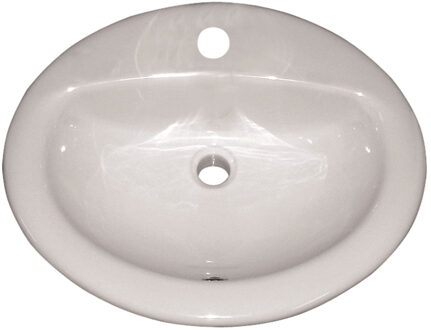 Isicentro inbouwlavabo 51x44,5 cm porselein wit met kraangat met overloop L1403