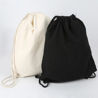 ISKYBOB Canvas bag shoulders drawstring bundle pockets custom creative shopping student backpack bag cotton Pouch