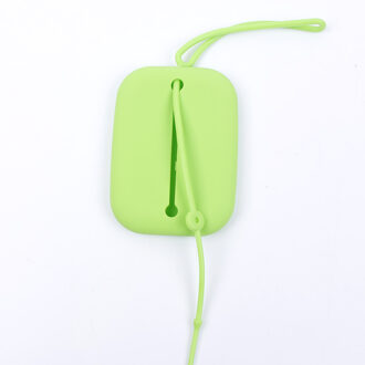 Iskybob Groene Siliconen Sleutelhanger Sleutel Tas Card Pouch Houder Sleutelhanger Tas Sleutel Portemonnee Houder Haak case