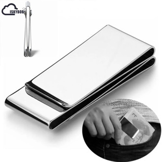 ISKYBOB Money Clip Card Dollar Metal Clamp Pocket Clip Holder Credit Cards Clips Double Sided Money clip wallet