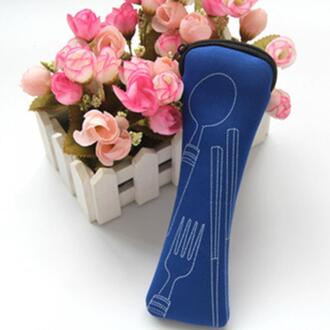 Iskybob Populaire Vork Lepel Chosticks Travel Camping Rvs Bestek Set Draagbare Tas Picknick Servies blauw