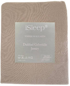 iSleep Topper Hoeslaken Dubbel Jersey Combed Yarn - 140x200/210 Cm - Taupe